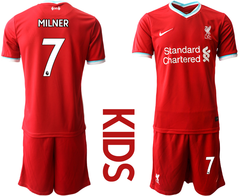 Youth 2020-2021 club Liverpool home #7 red Soccer Jerseys